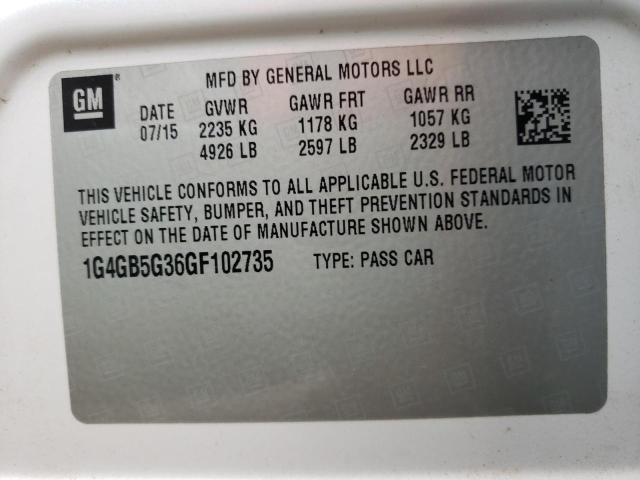 Photo 9 VIN: 1G4GB5G36GF102735 - BUICK LACROSSE 