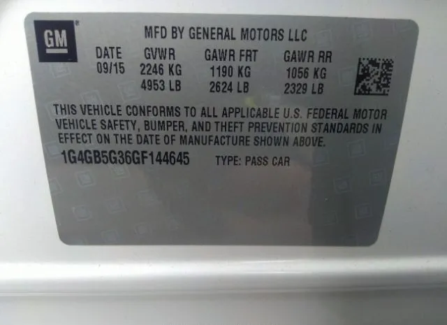 Photo 8 VIN: 1G4GB5G36GF144645 - BUICK LACROSSE 