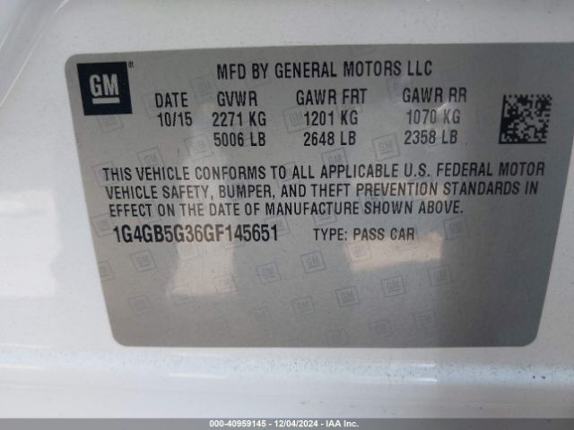 Photo 8 VIN: 1G4GB5G36GF145651 - BUICK LACROSSE 