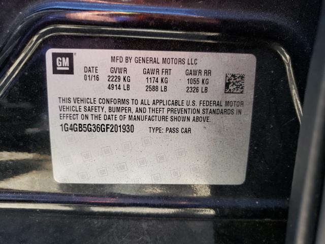 Photo 9 VIN: 1G4GB5G36GF201930 - BUICK LACROSSE 