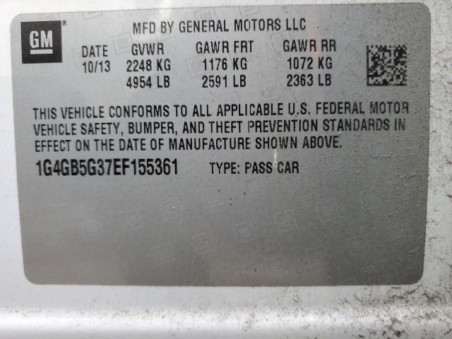 Photo 11 VIN: 1G4GB5G37EF155361 - BUICK LACROSSE 