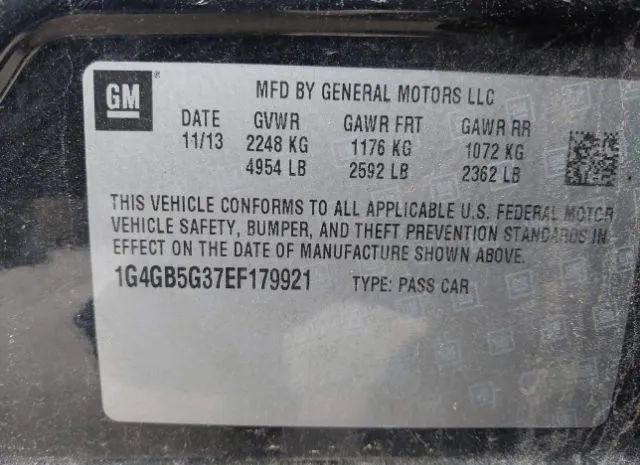 Photo 8 VIN: 1G4GB5G37EF179921 - BUICK LACROSSE 