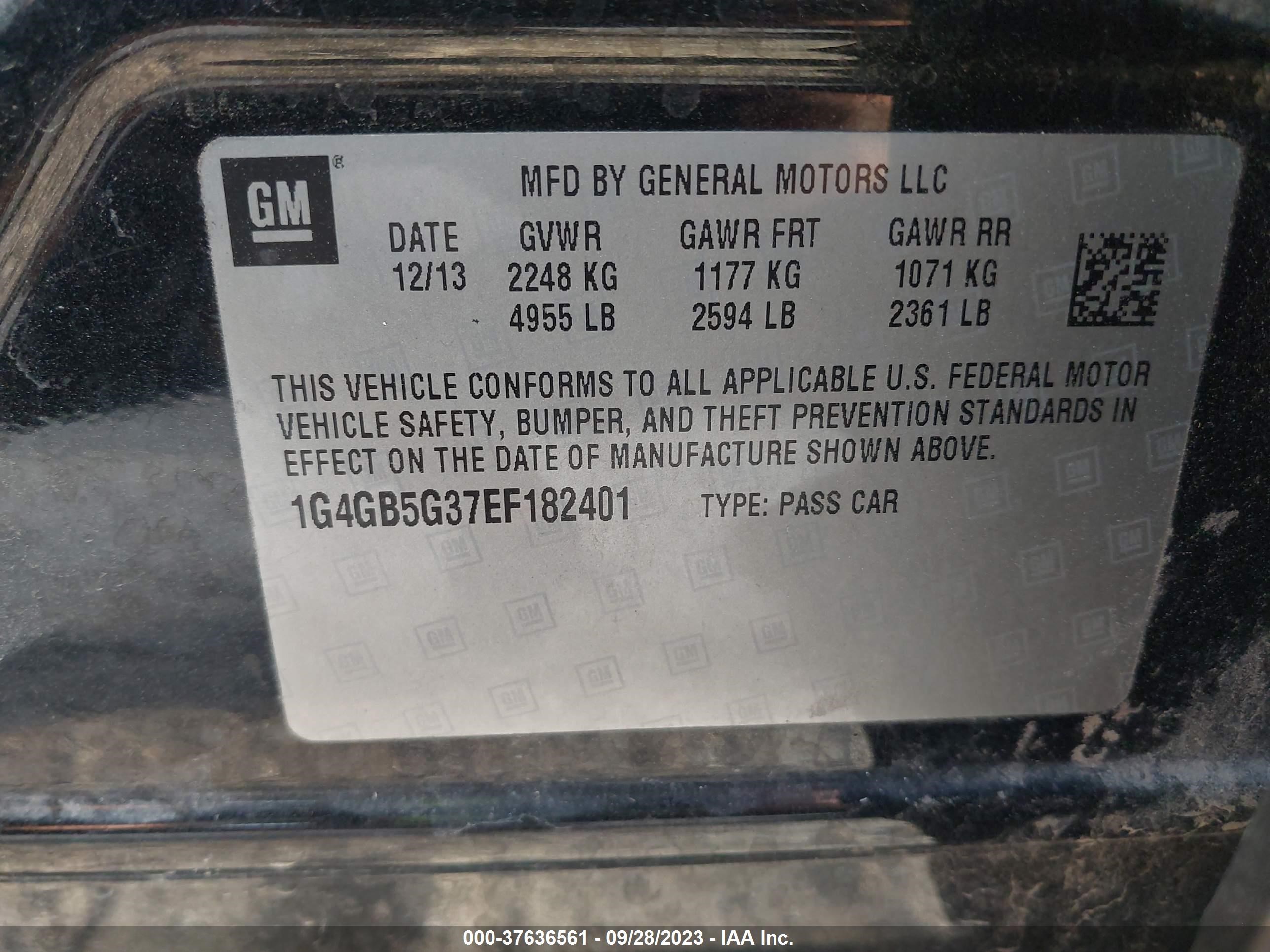 Photo 8 VIN: 1G4GB5G37EF182401 - BUICK LACROSSE 