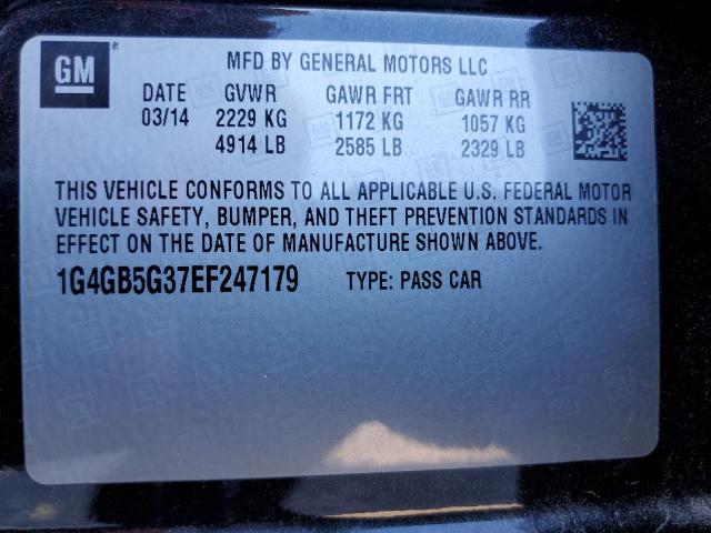 Photo 11 VIN: 1G4GB5G37EF247179 - BUICK LACROSSE 