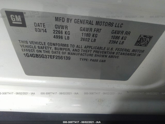 Photo 8 VIN: 1G4GB5G37EF256139 - BUICK LACROSSE 