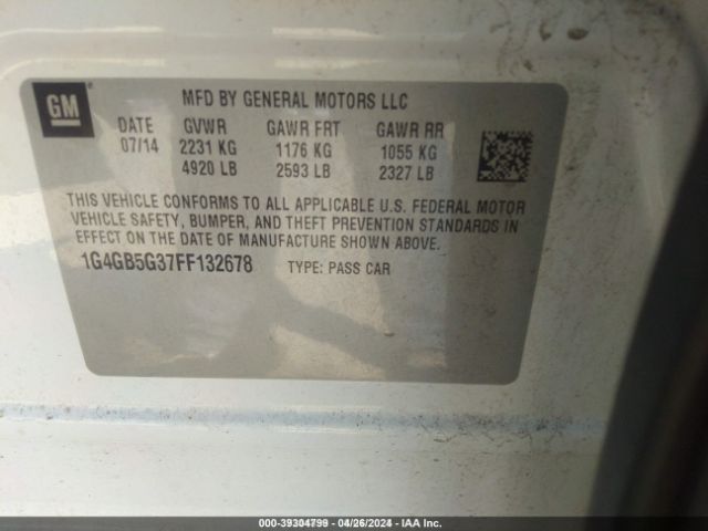 Photo 8 VIN: 1G4GB5G37FF132678 - BUICK LACROSSE 