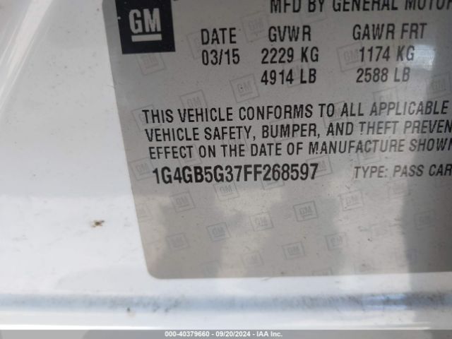 Photo 8 VIN: 1G4GB5G37FF268597 - BUICK LACROSSE 