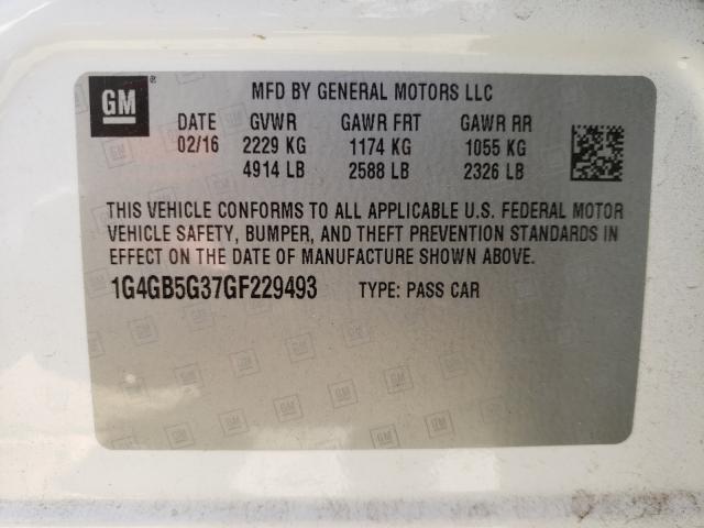 Photo 9 VIN: 1G4GB5G37GF229493 - BUICK LACROSSE 