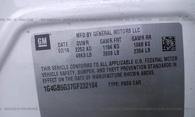 Photo 8 VIN: 1G4GB5G37GF232104 - BUICK LACROSSE 