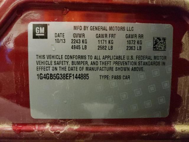 Photo 9 VIN: 1G4GB5G38EF144885 - BUICK LACROSSE 