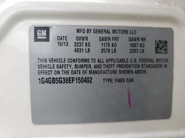 Photo 9 VIN: 1G4GB5G38EF150492 - BUICK LACROSSE 