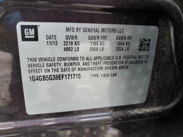 Photo 9 VIN: 1G4GB5G38EF171715 - BUICK LACROSSE 