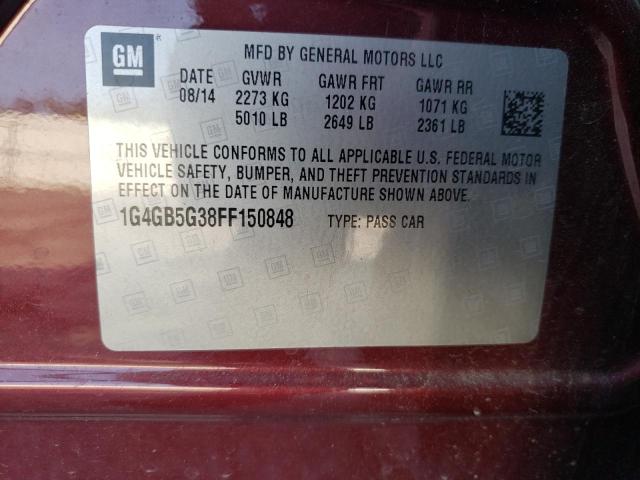 Photo 12 VIN: 1G4GB5G38FF150848 - BUICK LACROSSE 