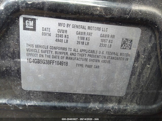 Photo 8 VIN: 1G4GB5G38FF184918 - BUICK LACROSSE 