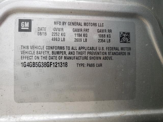 Photo 9 VIN: 1G4GB5G38GF121318 - BUICK LACROSSE 