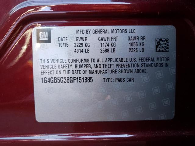 Photo 9 VIN: 1G4GB5G38GF151385 - BUICK LACROSSE 