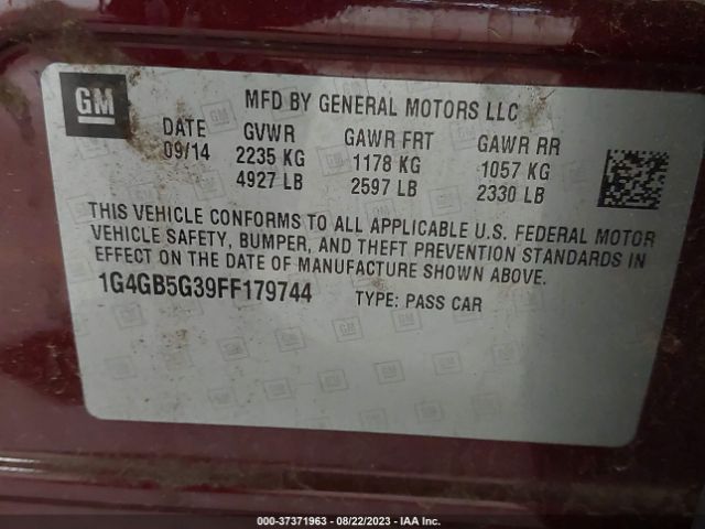 Photo 8 VIN: 1G4GB5G39FF179744 - BUICK LACROSSE 