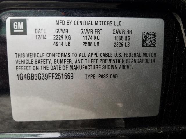 Photo 9 VIN: 1G4GB5G39FF251669 - BUICK LACROSSE 