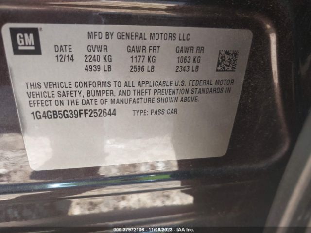 Photo 8 VIN: 1G4GB5G39FF252644 - BUICK LACROSSE 