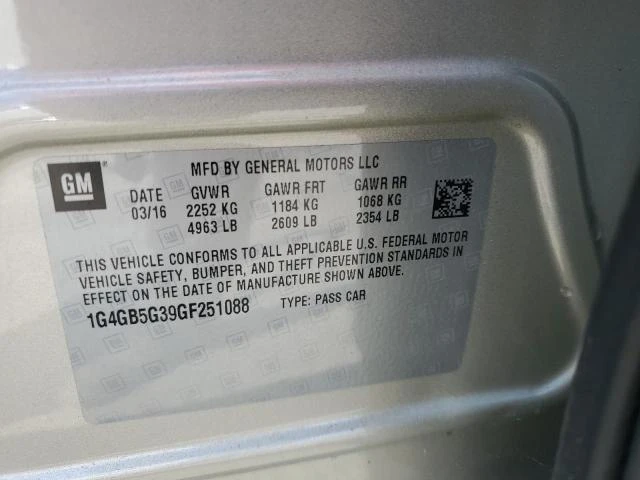 Photo 11 VIN: 1G4GB5G39GF251088 - BUICK LACROSSE 