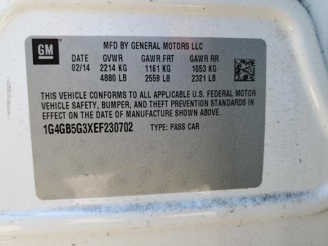 Photo 12 VIN: 1G4GB5G3XEF230702 - BUICK LACROSSE 