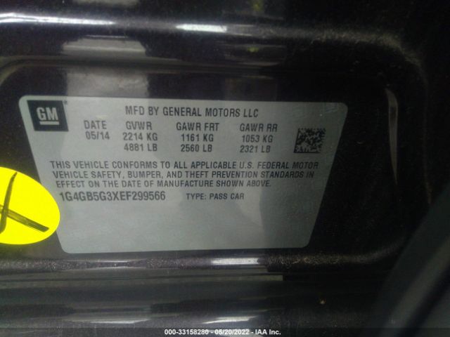 Photo 8 VIN: 1G4GB5G3XEF299566 - BUICK LACROSSE 