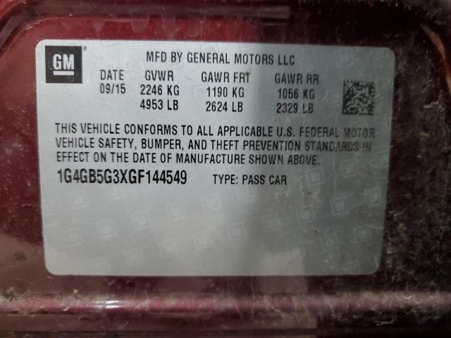 Photo 11 VIN: 1G4GB5G3XGF144549 - BUICK LACROSSE 