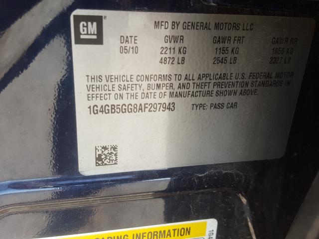 Photo 9 VIN: 1G4GB5GG8AF297943 - BUICK LACROSSE C 