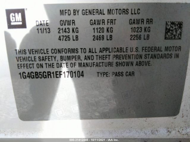 Photo 8 VIN: 1G4GB5GR1EF170104 - BUICK LACROSSE 