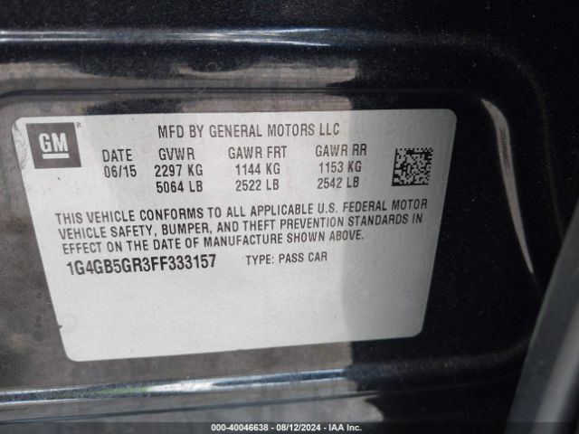 Photo 8 VIN: 1G4GB5GR3FF333157 - BUICK LACROSSE 