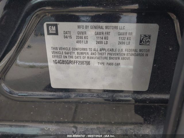 Photo 8 VIN: 1G4GB5GR5FF298766 - BUICK LACROSSE 