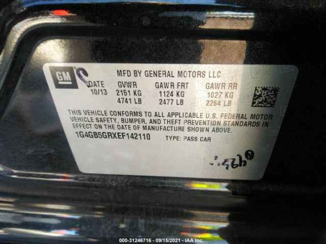 Photo 8 VIN: 1G4GB5GRXEF142110 - BUICK LACROSSE 