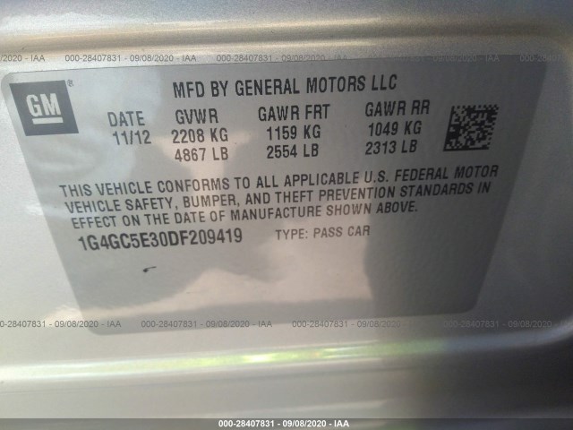 Photo 8 VIN: 1G4GC5E30DF209419 - BUICK LACROSSE 