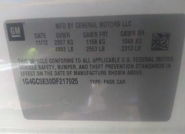 Photo 8 VIN: 1G4GC5E30DF217925 - BUICK LACROSSE 