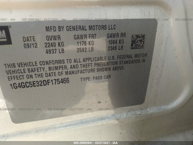 Photo 8 VIN: 1G4GC5E32DF175466 - BUICK LACROSSE 