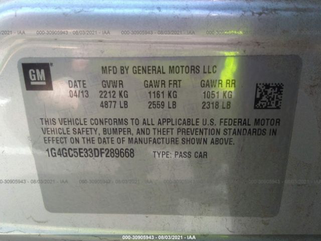 Photo 8 VIN: 1G4GC5E33DF289668 - BUICK LACROSSE 