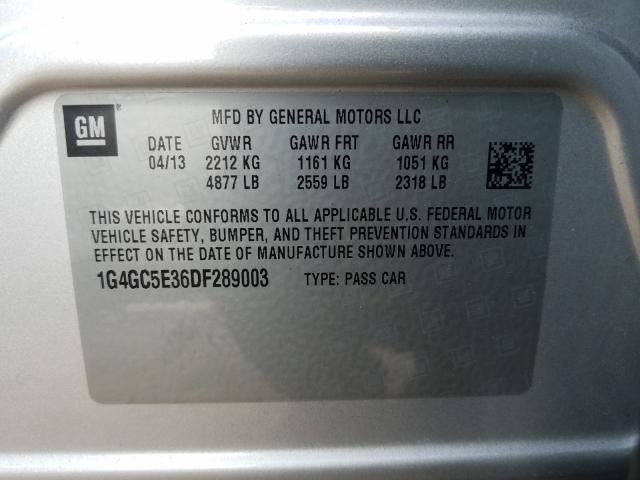 Photo 9 VIN: 1G4GC5E36DF289003 - BUICK LACROSSE 