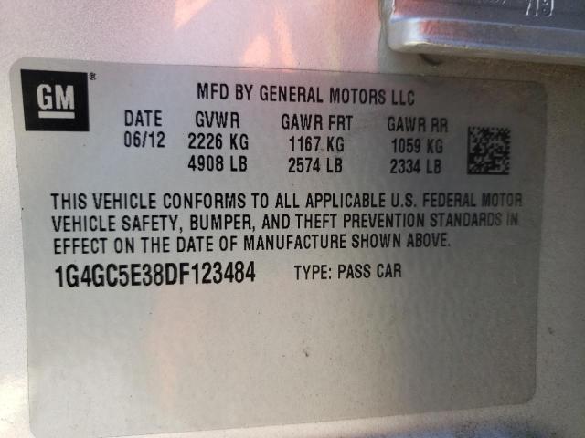 Photo 11 VIN: 1G4GC5E38DF123484 - BUICK LACROSSE 