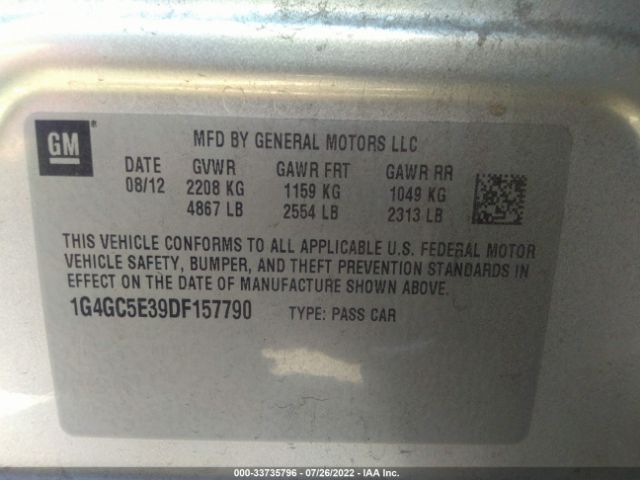 Photo 8 VIN: 1G4GC5E39DF157790 - BUICK LACROSSE 