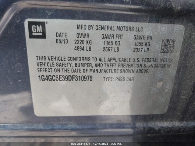 Photo 8 VIN: 1G4GC5E39DF310975 - BUICK LACROSSE 