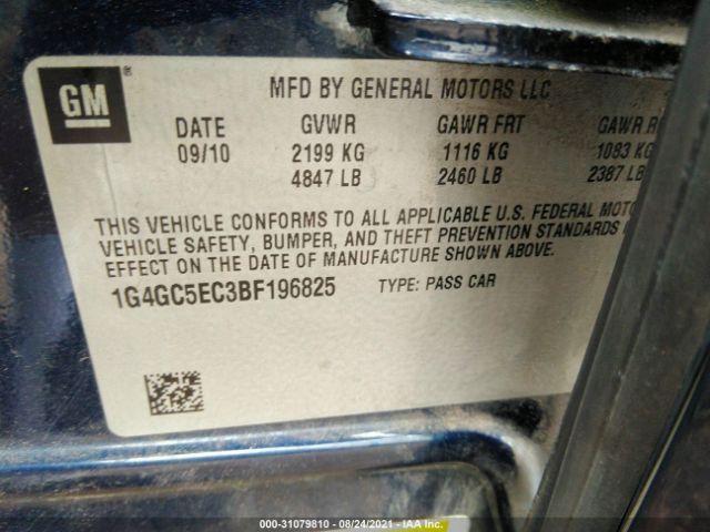 Photo 8 VIN: 1G4GC5EC3BF196825 - BUICK LACROSSE 