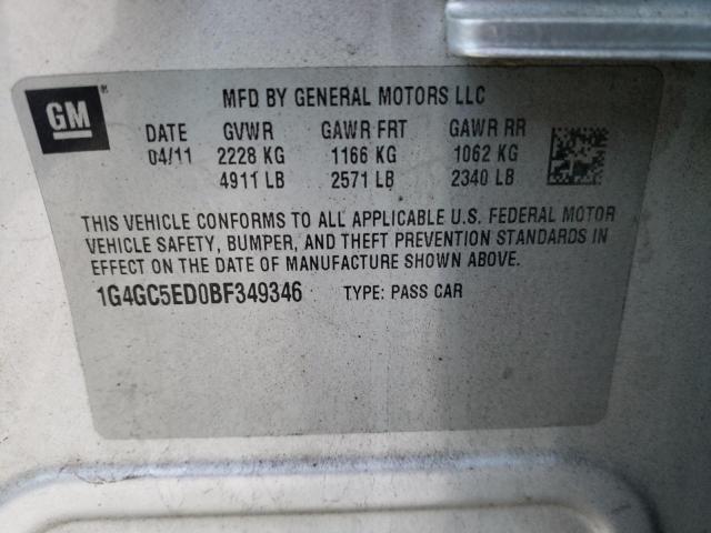 Photo 9 VIN: 1G4GC5ED0BF349346 - BUICK LACROSSE C 