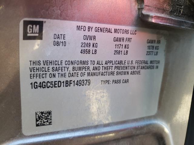 Photo 9 VIN: 1G4GC5ED1BF149379 - BUICK LACROSSE 