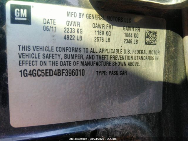 Photo 8 VIN: 1G4GC5ED4BF396010 - BUICK LACROSSE 