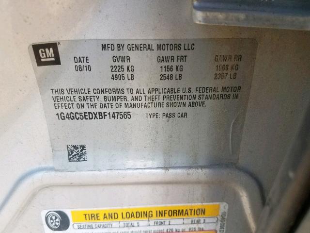 Photo 9 VIN: 1G4GC5EDXBF147565 - BUICK LACROSSE C 