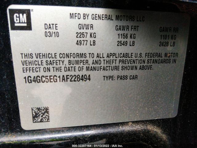 Photo 8 VIN: 1G4GC5EG1AF228494 - BUICK LACROSSE 