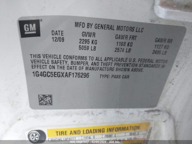 Photo 8 VIN: 1G4GC5EGXAF176296 - BUICK LACROSSE 