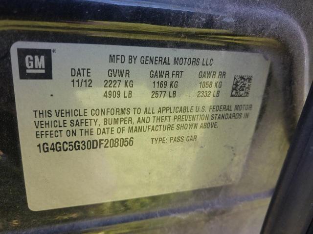 Photo 9 VIN: 1G4GC5G30DF208056 - BUICK LACROSSE 