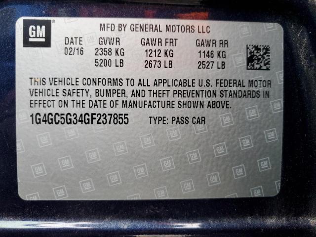 Photo 11 VIN: 1G4GC5G34GF237855 - BUICK LACROSSE 