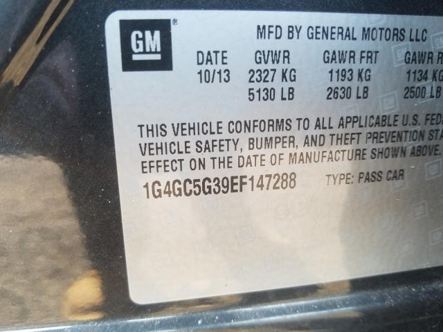 Photo 9 VIN: 1G4GC5G39EF147288 - BUICK LACROSSE 